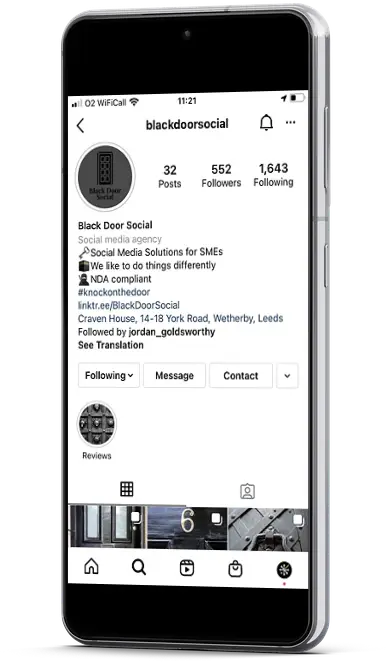 black door social phone mockup